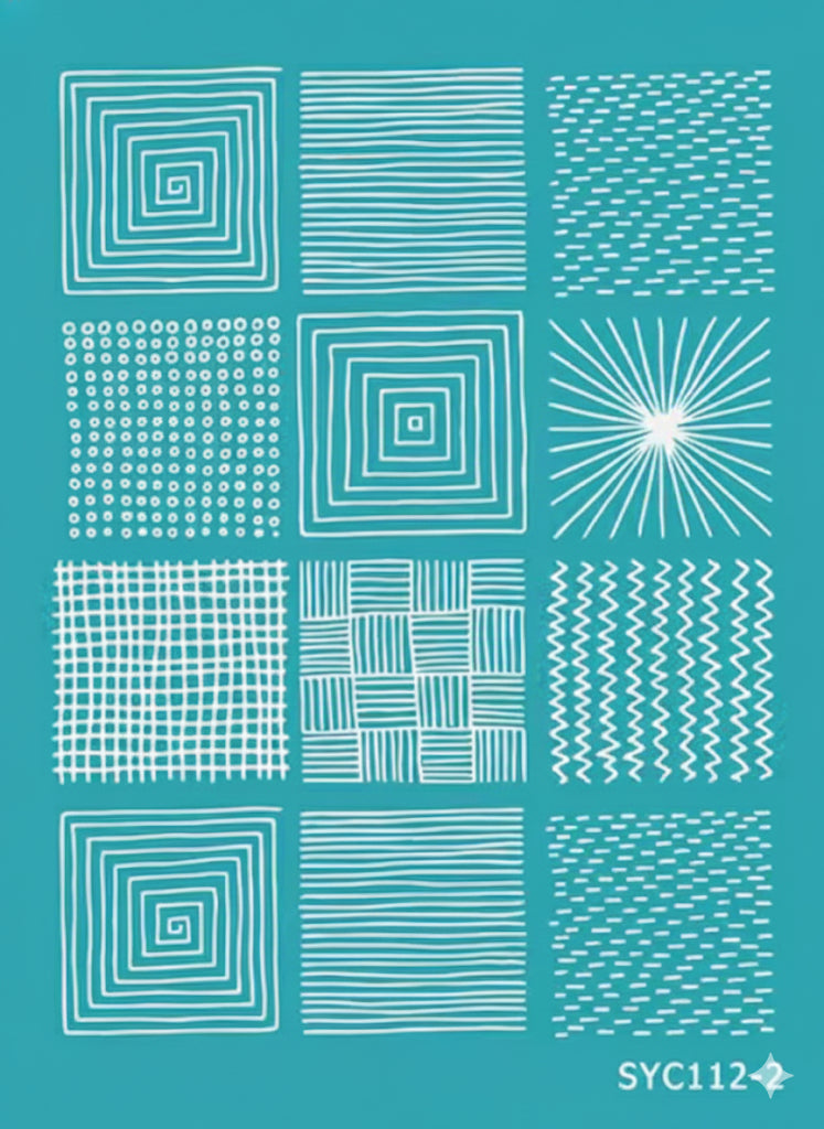 Square organic patterns silk screen – Clay By Design Aus