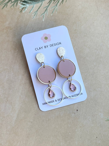 Blush Pink Dangles with drop detail