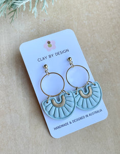 Sage green and gold detailed dangles