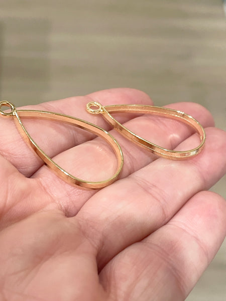 3.8cm Tear drop GOLD plated charms x 8 pieces