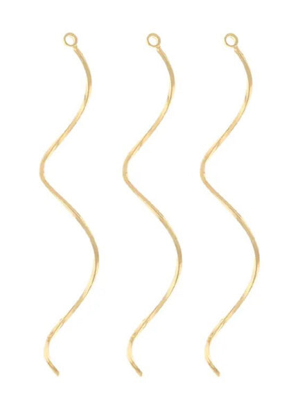 Gold plated twist charms charms - pack of 6