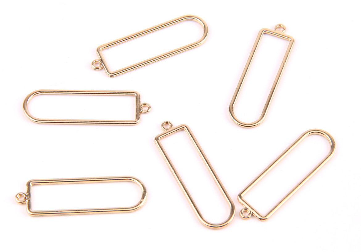 Long arch gold plated charms x 4 pieces