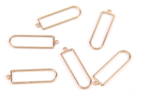 Long arch gold plated charms x 4 pieces