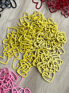 Yellow coloured heart charms x 8