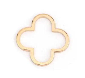 KC light gold plated clover charms x 6