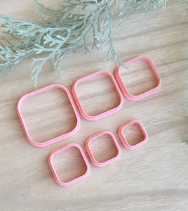 Rounded square cutters - 8 sizes