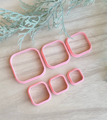 Rounded square cutters - 8 sizes