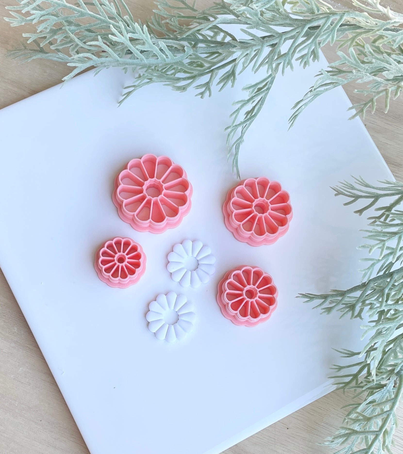 Flower imprint donut cutters