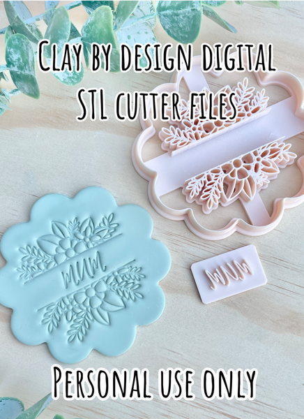 Floral scallop trinket cutter & stamp STL file only - MOM Available upon request - read description (Copy)