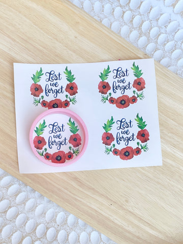 Lest We Forget wreath transfer paper & LARGE cutter set - make dangles or brooches