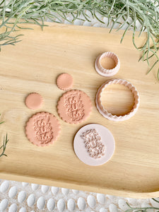 MUM Floral stamp & scallop cutter set or separates