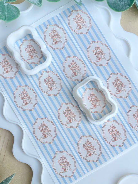 Coral shell stripe transfer & cutter set