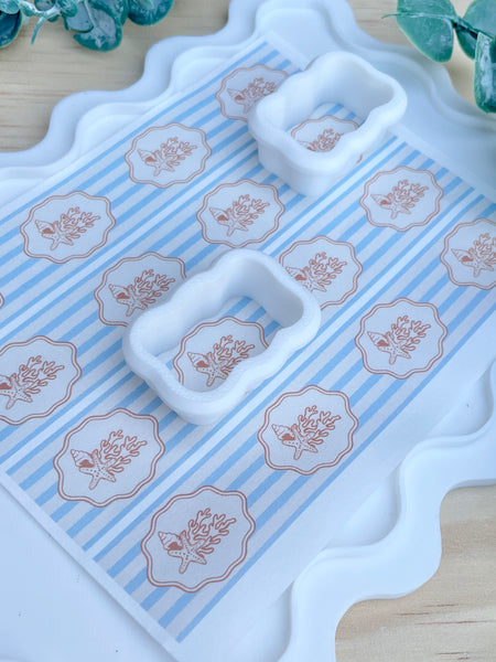 Coral shell stripe transfer & cutter set