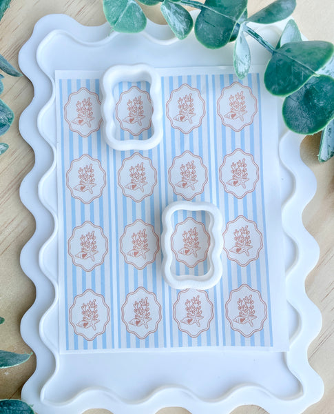 Coral shell stripe transfer & cutter set