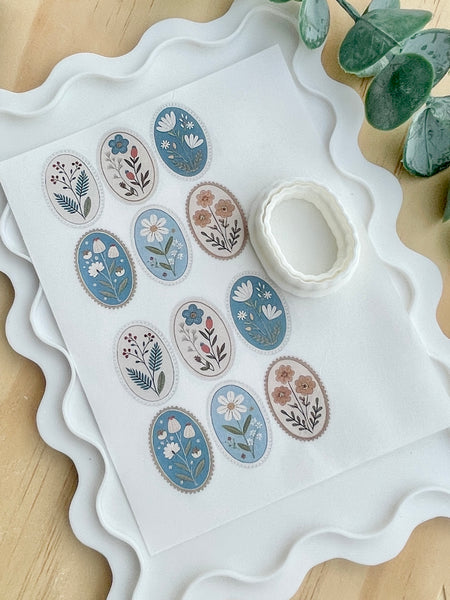 Oval shape flower transfer paper & cutter