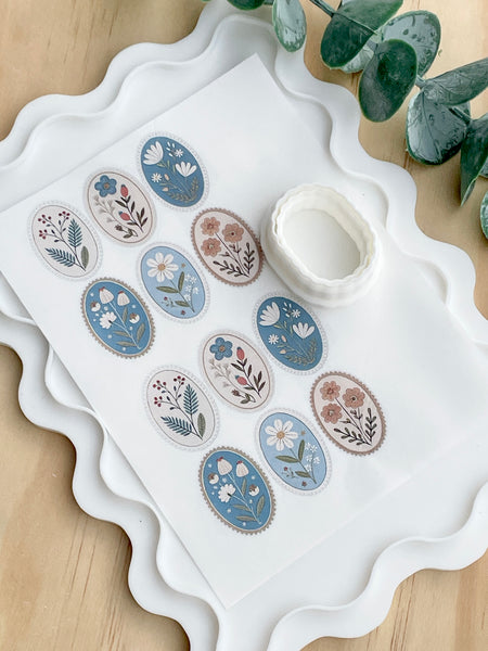 Oval shape flower transfer paper & cutter