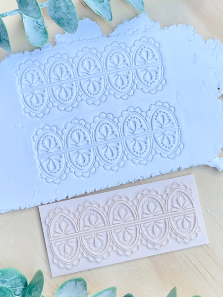 Boho flower lace pattern texture mat