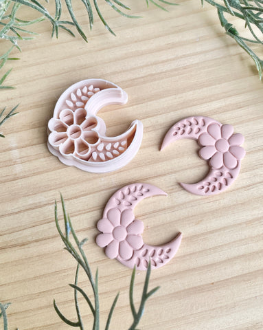 Dalia flower moon crescent imprint cutter