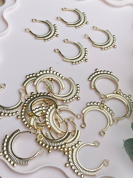 Genuine 24K stainless steel gold plated charm connectors x 4 Style 1