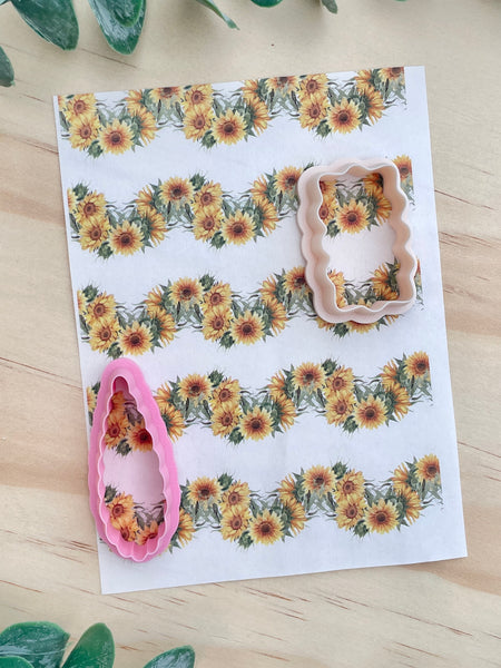 Sunflower border transfer and cutters
