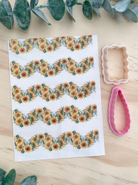 Sunflower border transfer and cutters