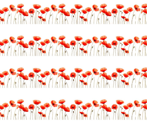Style 3 - Red Poppy flower water transfer papers x 1