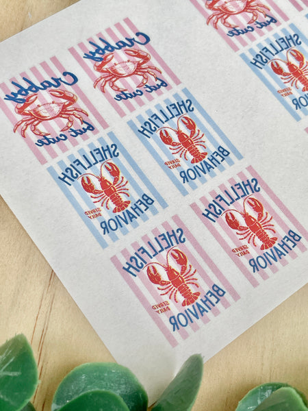 Crabby, Shellfish transfer paper & cutters