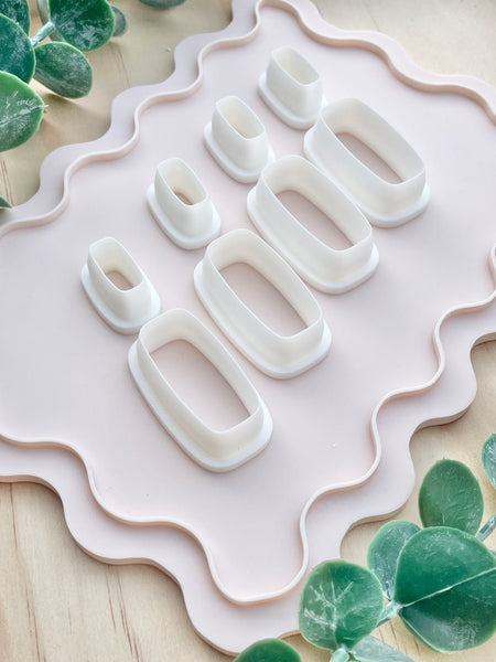 Brim curved rectangle cutter set of 2 cutters