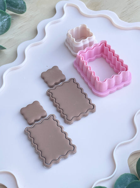 Rectangle wavy border cutter set