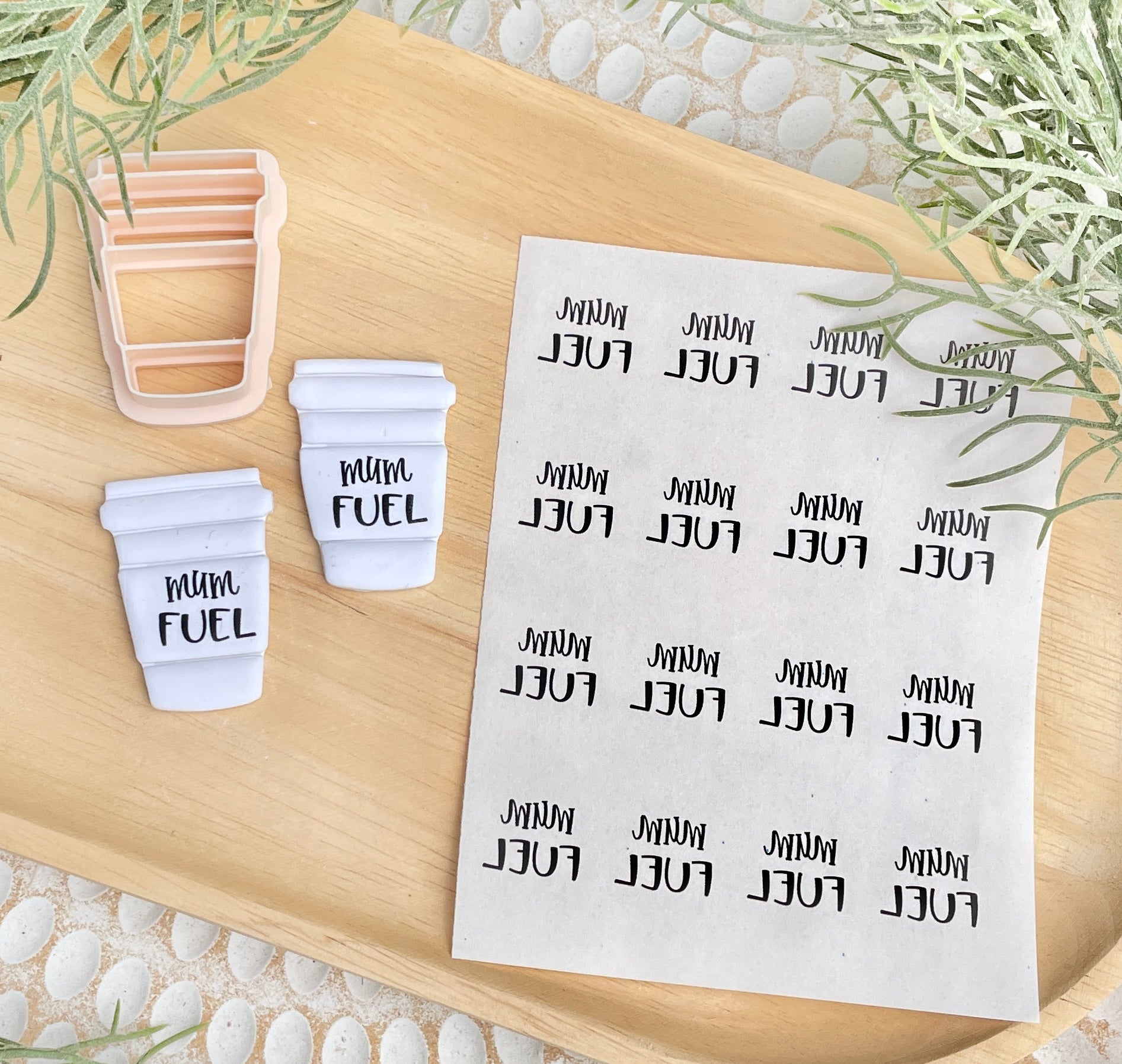 Fun Mum water transfers & coffee cutter (choose your options).