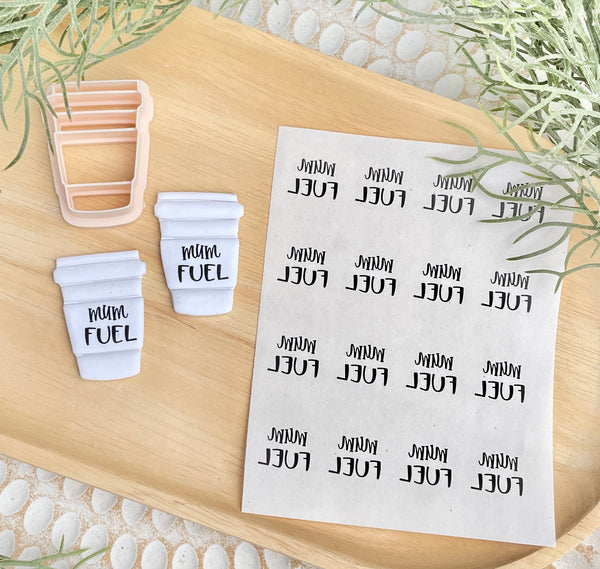 Fun Mum water transfers & coffee cutter (choose your options).