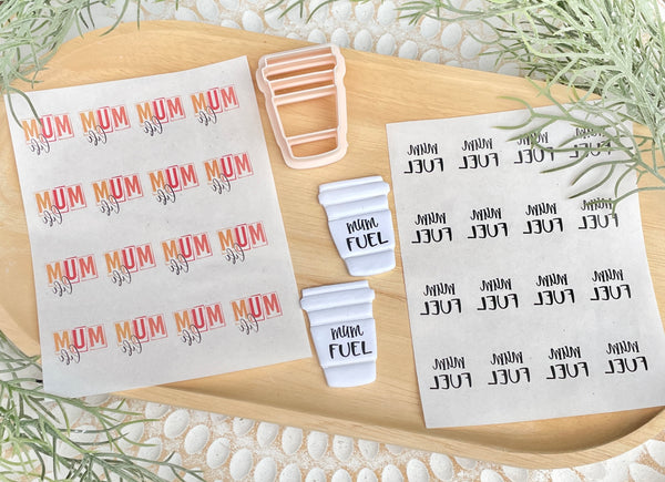 Fun Mum water transfers & coffee cutter (choose your options).