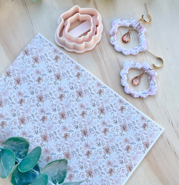 Muted floral Image transfer paper & shell set