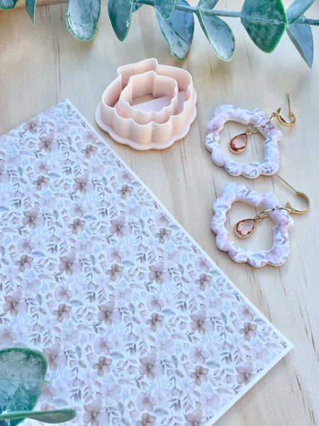 Muted floral Image transfer paper & shell set