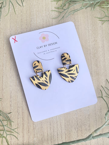 Black and gold earrings