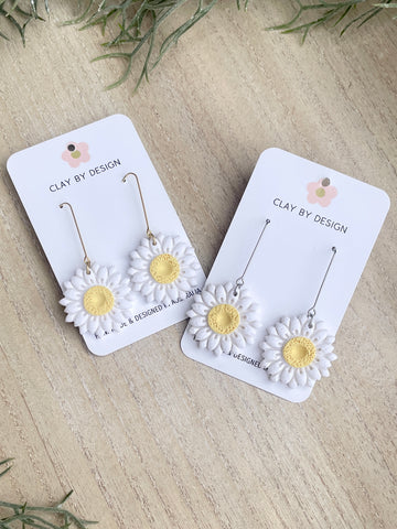 Sunflowers on hooks silver or gold