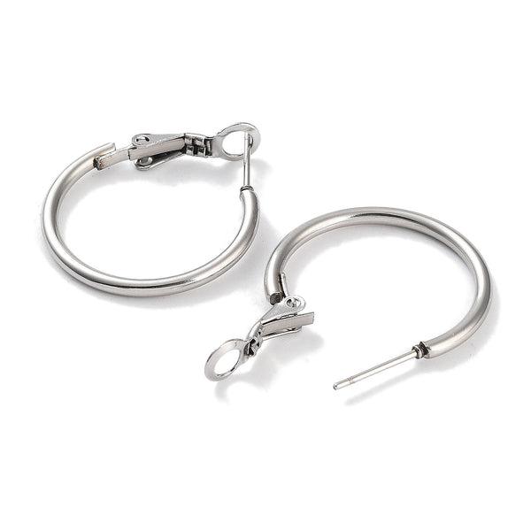 Non tarnish 304 stainless steel hoops x 6
