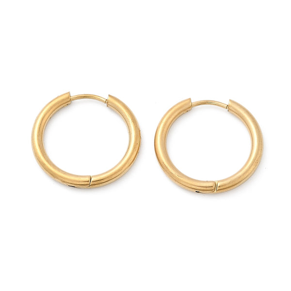 2cm Gold plated 316 surgical stainless steel Huggie hoops - 5 pairs (10 pieces)