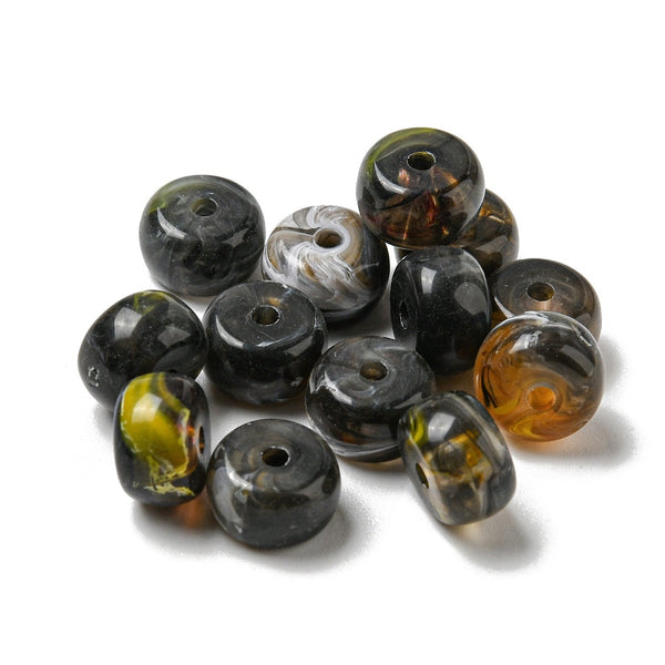 Acrylic opaque beads x 10