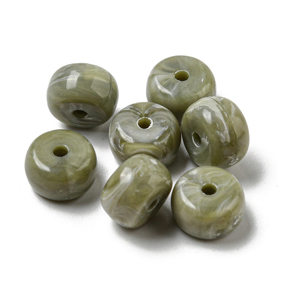 Acrylic opaque beads x 10