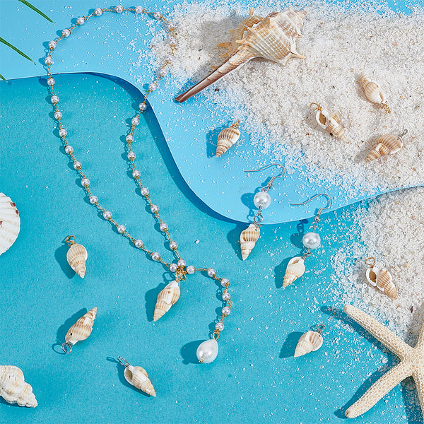 Spiral shell charms  x 8 pieces