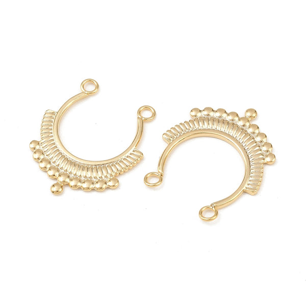 Genuine 24K stainless steel gold plated charm connectors x 4 Style 1