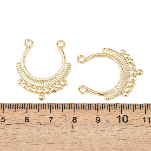 Genuine 24K stainless steel gold plated charm connectors x 4 Style 1