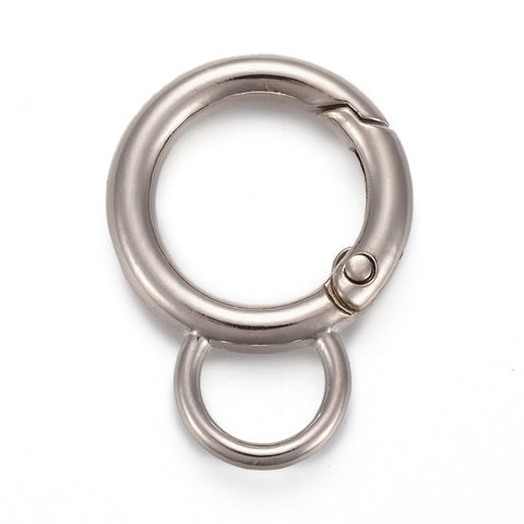 Silver plated spring loop steel double bracelet  x 1