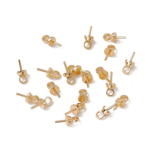 18K genuine gold plated bead or earring bails  x 10 pieces