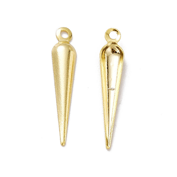 Thin arrow gold plated charms x 10 pieces