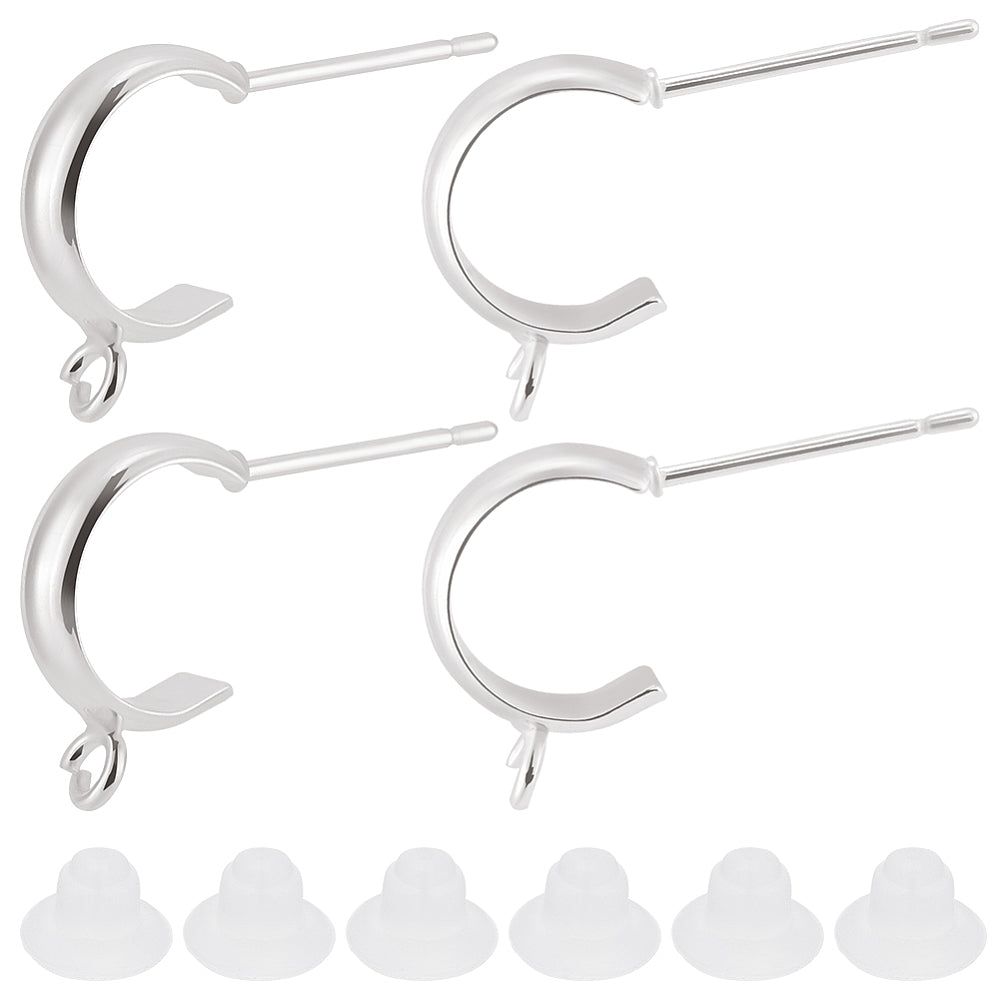 925 sterling silver plated small hoops x 8 pieces