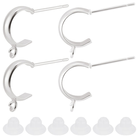 925 sterling silver plated small hoops x 8 pieces