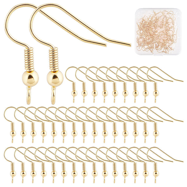 Genuine 18K gold plated stainless steel front facing Shepard hooks bulk pack of 330 pieces