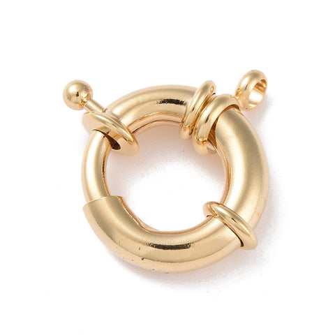 Genuine gold plated spring clasp for necklace connector charm add on x 1